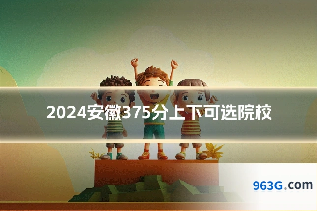 2024安徽375分上下可选院校