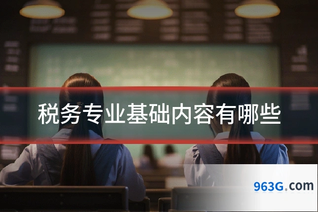 税务专业基础内容有哪些