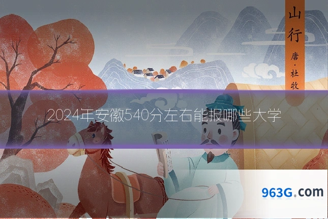 2024年安徽540分左右能报哪些大学