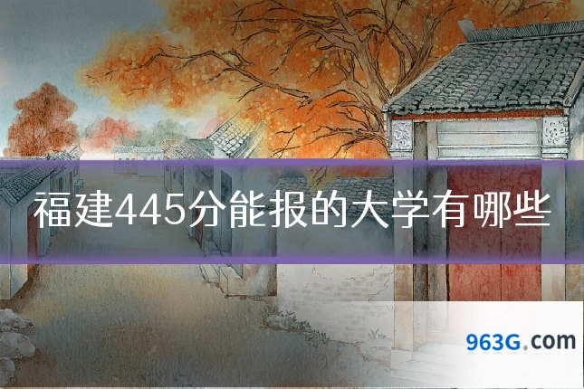 福建445分能报的大学有哪些