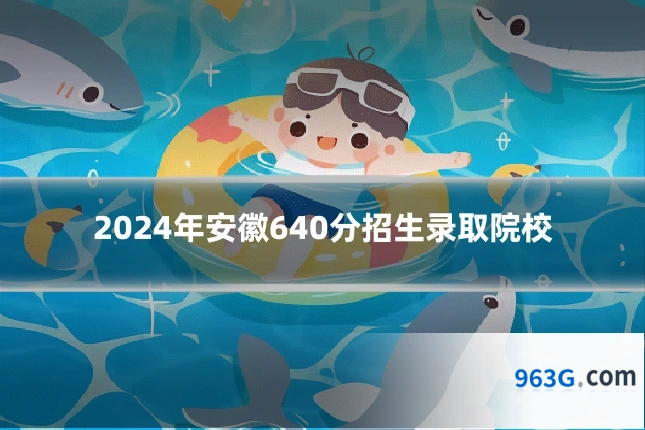 2024年安徽640分招生录取院校