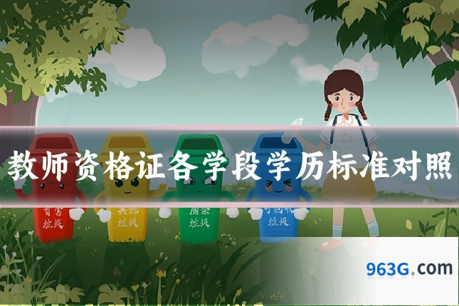 教师资格证各学段学历标准对照
