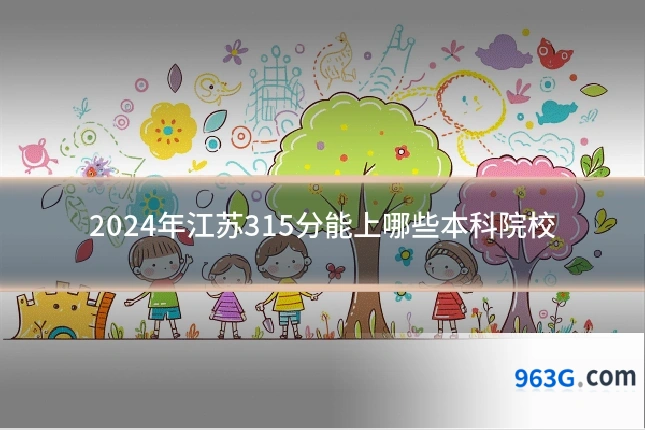 2024年江苏315分能上哪些本科院校