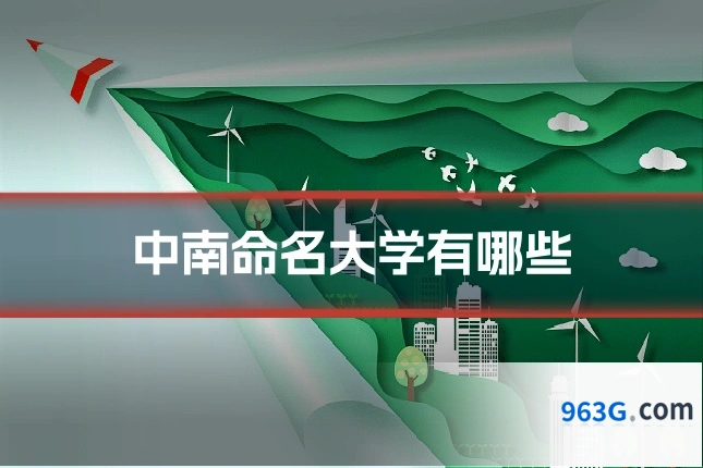 中南命名大学有哪些