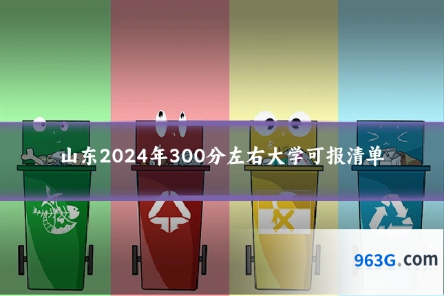 山东2024年300分左右大学可报清单