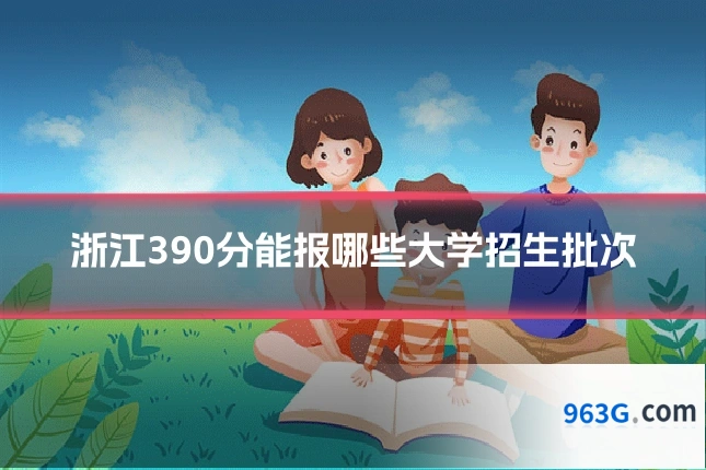 浙江390分能报哪些大学招生批次