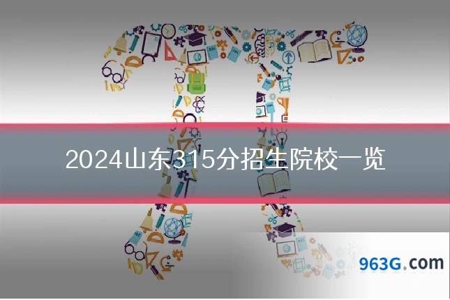 2024山东315分招生院校一览