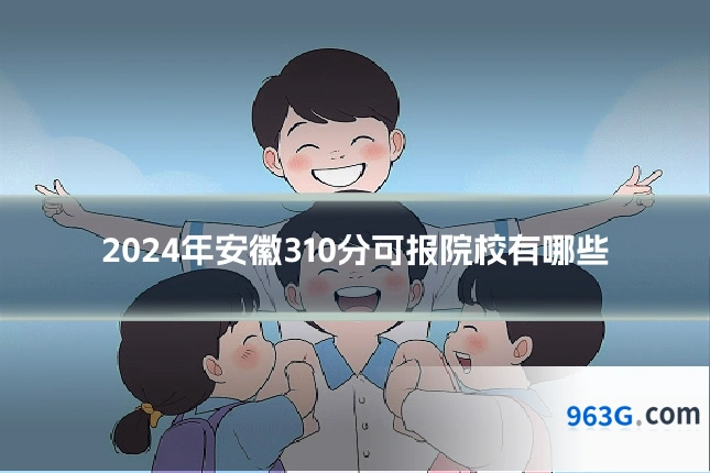 2024年安徽310分可报院校有哪些