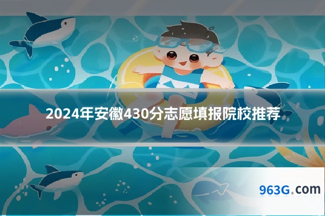 2024年安徽430分志愿填报院校推荐