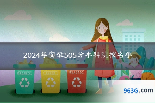 2024年安徽505分本科院校名单