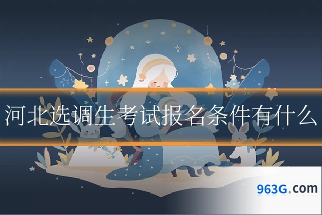 河北选调生考试报名条件有什么