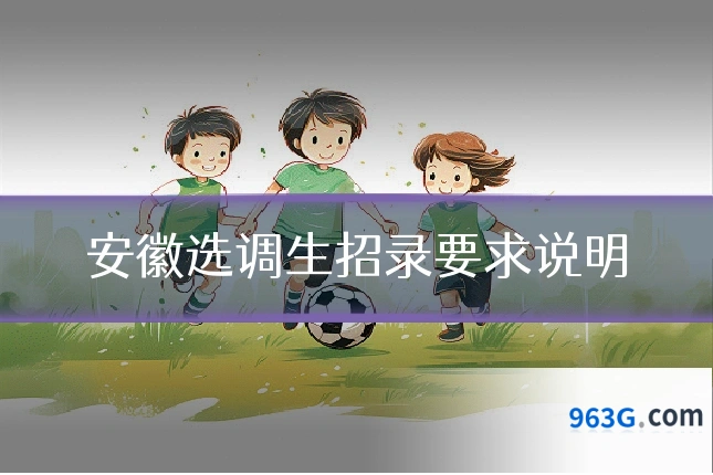 安徽选调生招录要求说明