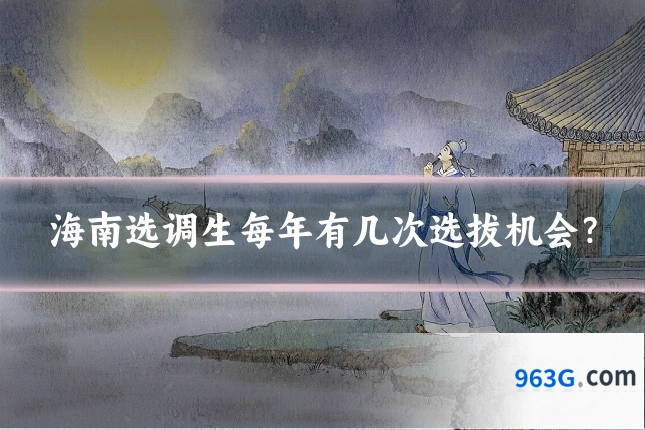 海南选调生每年有几次选拔机会?