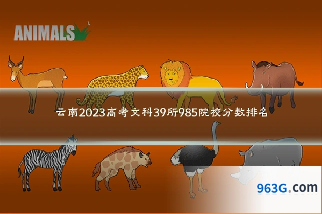 云南2023高考文科39所985院校分数排名