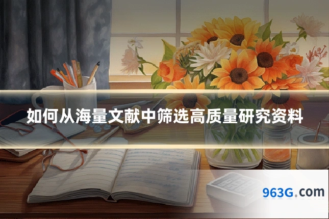 如何从海量文献中筛选高质量研究资料