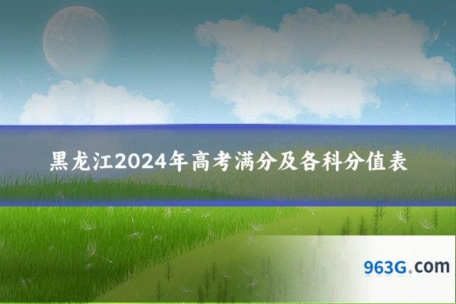 黑龙江2024年高考满分及各科分值表