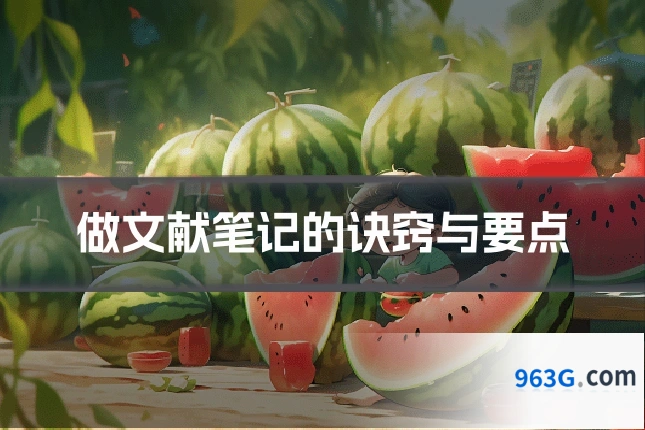 做文献笔记的诀窍与要点
