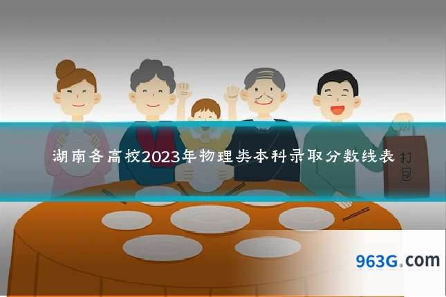 湖南各高校2023年物理类本科录取分数线表