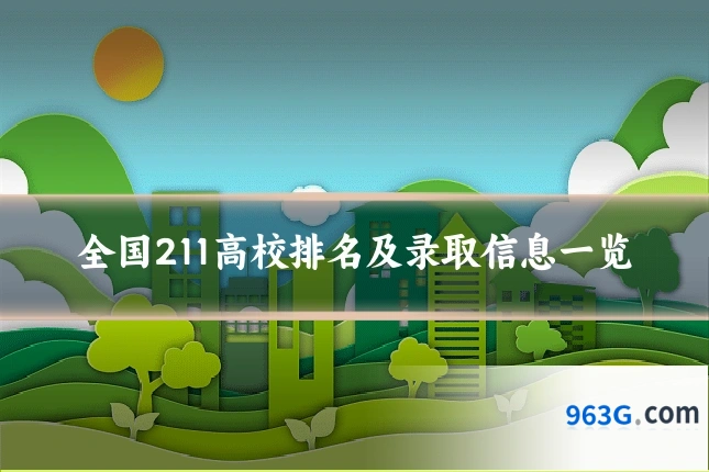 全国211高校排名及录取信息一览