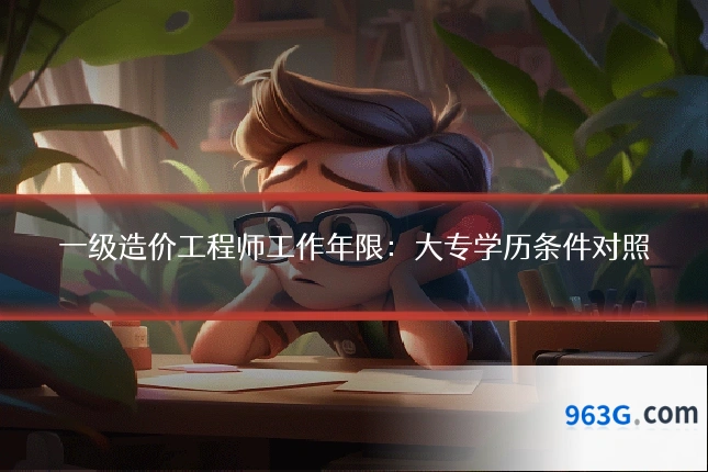 一级造价工程师工作年限：大专学历条件对照