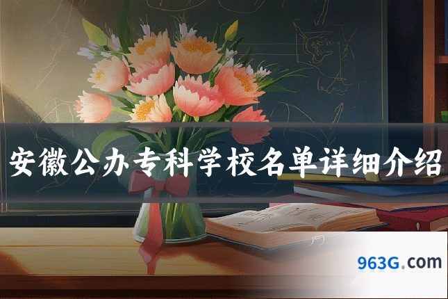 安徽公办专科学校名单详细介绍