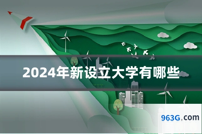 2024年新设立大学有哪些