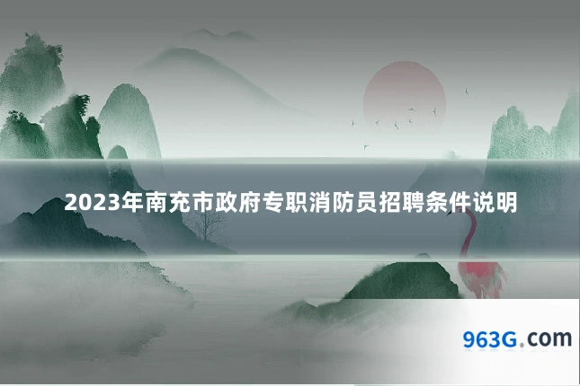 2023年南充市政府专职消防员招聘条件说明