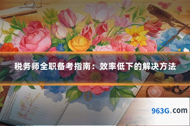 税务师全职备考指南：效率低下的解决方法