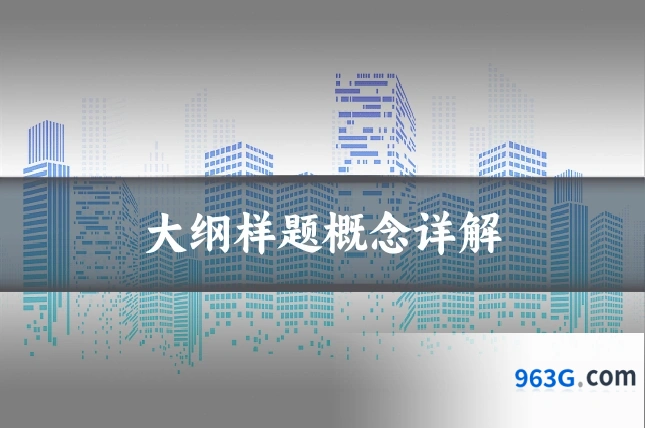 大纲样题概念详解
