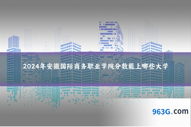 2024年安徽国际商务职业学院分数能上哪些大学