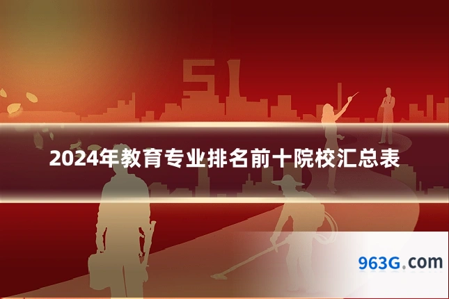 2024年教育专业排名前十院校汇总表