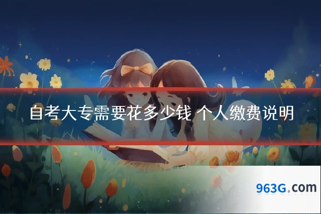 自考大专需要花多少钱 个人缴费说明