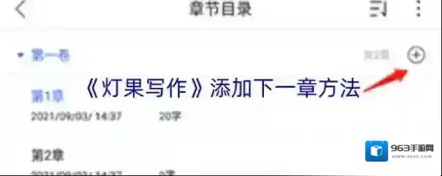 《灯果写作》添加下一章方法