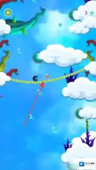 滚动的绳索天空小球