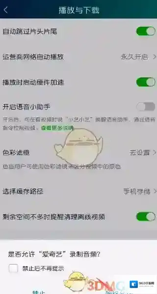 爱奇艺视频设置