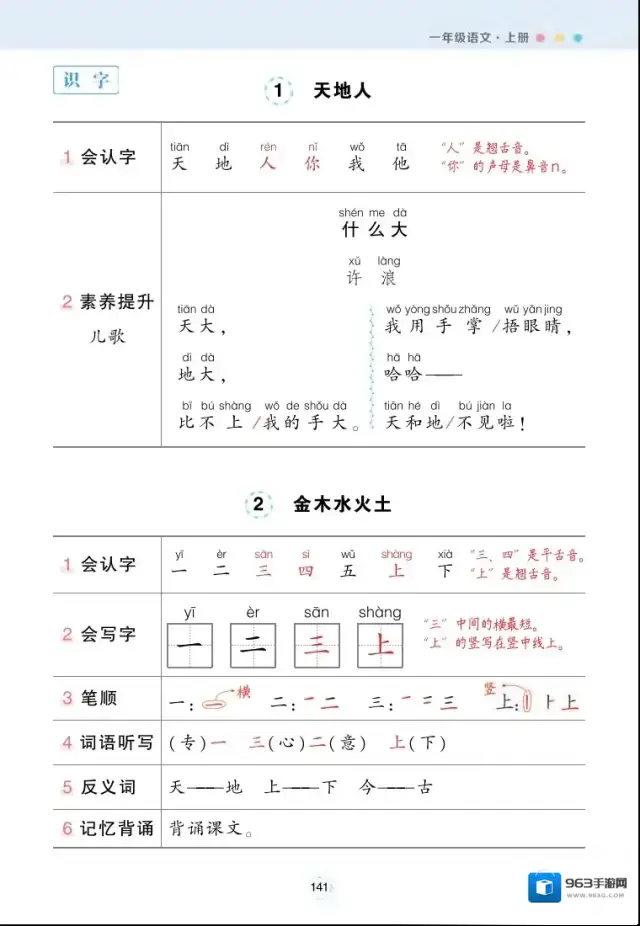 小学每课背记清单背记