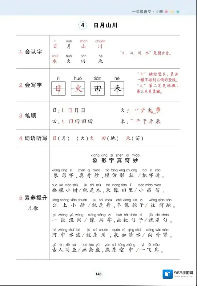 小学每课背记清单格式